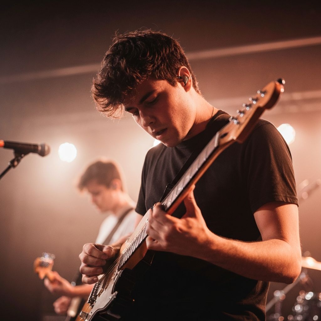 Guitar solo during live performance