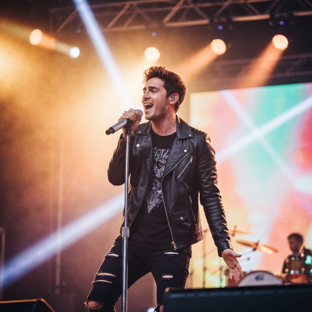 Lead vocalist performing